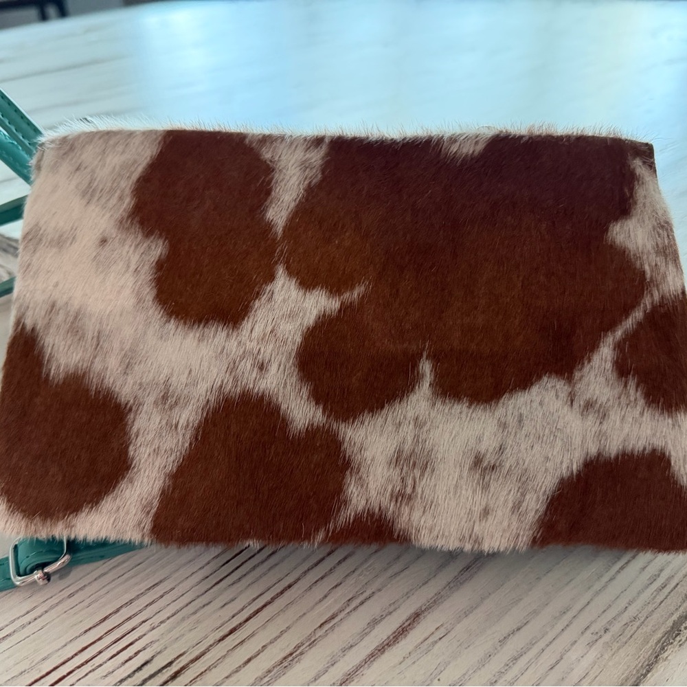 Chic Cow Print Fur Clutch
